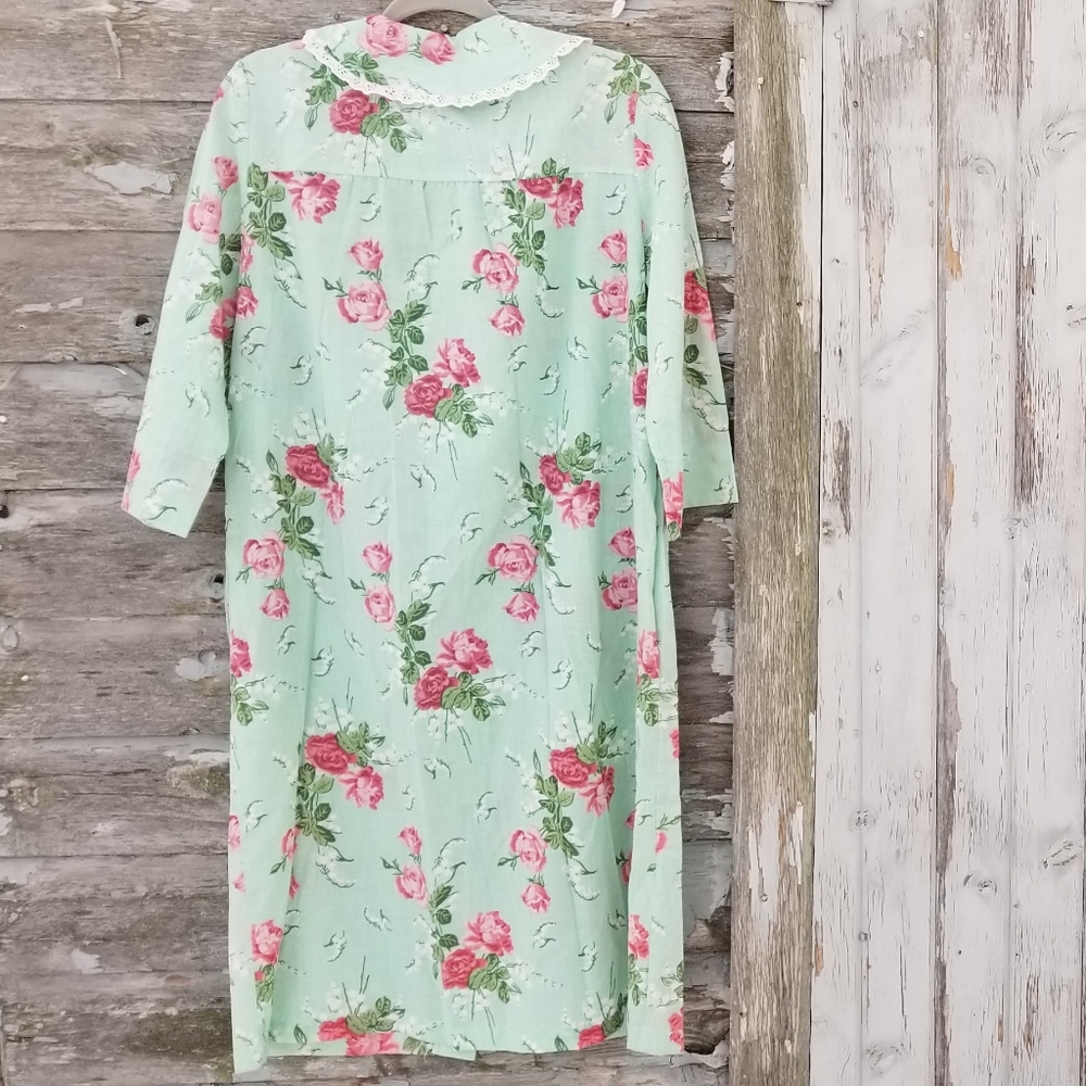 Vintage Floral Robe Rose Shabby Chic Pajama - Picture 4 of 6
